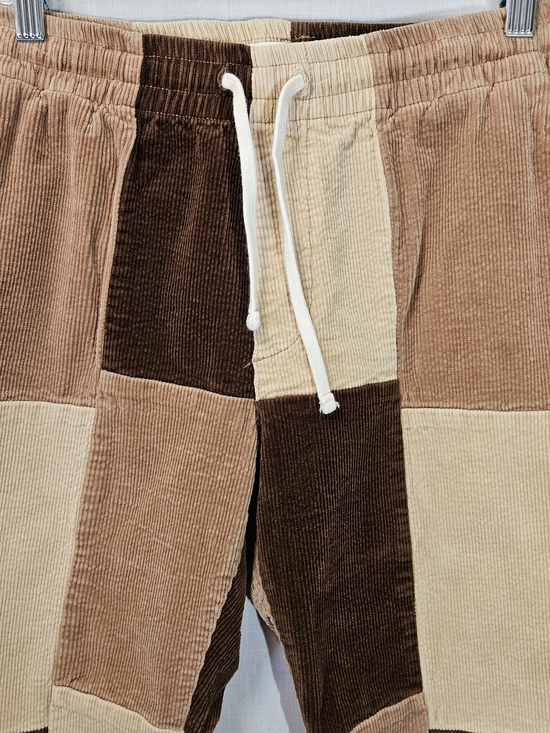 Mens Pacsun Patchwork Corduroy Jogger Pants - Brown/Beige - Picture 13 of 14